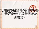 沧州初级经济师培训机构哪个最好(沧州初级经济师培训推荐)