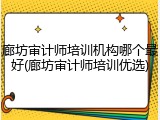 廊坊审计师培训机构哪个最好(廊坊审计师培训优选)