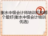 衡水中级会计师培训机构哪个最好(衡水中级会计培训优选)