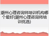 潮州心理咨询师培训机构哪个最好(潮州心理咨询师培训优选)