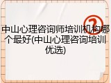 中山心理咨询师培训机构哪个最好(中山心理咨询培训优选)