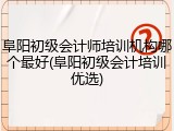 阜阳初级会计师培训机构哪个最好(阜阳初级会计培训优选)