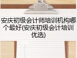 安庆初级会计师培训机构哪个最好(安庆初级会计培训优选)