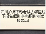 四川护师职称考试去哪里线下报名(四川护师职称考试报名点)