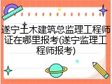 遂宁土木建筑总监理工程师证在哪里报考(遂宁监理工程师报考)