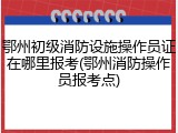 鄂州初级消防设施操作员证在哪里报考(鄂州消防操作员报考点)