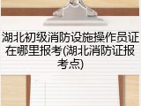 湖北初级消防设施操作员证在哪里报考(湖北消防证报考点)