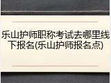 乐山护师职称考试去哪里线下报名(乐山护师报名点)