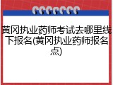黄冈执业药师考试去哪里线下报名(黄冈执业药师报名点)