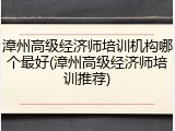 漳州高级经济师培训机构哪个最好(漳州高级经济师培训推荐)