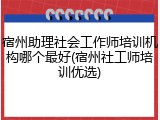 宿州助理社会工作师培训机构哪个最好(宿州社工师培训优选)