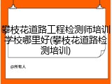 攀枝花道路工程检测师培训学校哪里好(攀枝花道路检测培训)