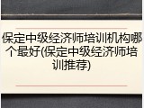 保定中级经济师培训机构哪个最好(保定中级经济师培训推荐)