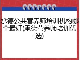 承德公共营养师培训机构哪个最好(承德营养师培训优选)