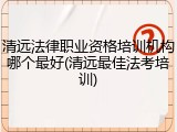 清远法律职业资格培训机构哪个最好(清远最佳法考培训)