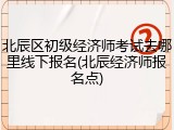 北辰区初级经济师考试去哪里线下报名(北辰经济师报名点)