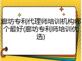 廊坊专利代理师培训机构哪个最好(廊坊专利师培训优选)