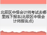 北辰区中级会计师考试去哪里线下报名(北辰区中级会计师报名点)
