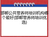 邯郸公共营养师培训机构哪个最好(邯郸营养师培训优选)