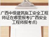 广西中级建筑施工安全工程师证在哪里报考(广西安全工程师报考点)