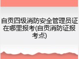 自贡四级消防安全管理员证在哪里报考(自贡消防证报考点)