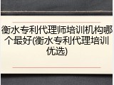 衡水专利代理师培训机构哪个最好(衡水专利代理培训优选)