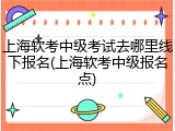上海软考中级考试去哪里线下报名(上海软考中级报名点)