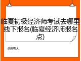 临夏初级经济师考试去哪里线下报名(临夏经济师报名点)