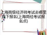 上海高级经济师考试去哪里线下报名(上海高经考试报名点)