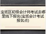 宝坻区初级会计师考试去哪里线下报名(宝坻会计考试报名点)