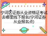 宁河区证券从业资格证考试去哪里线下报名(宁河证券从业报名点)