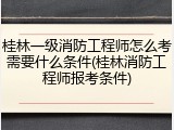 桂林一级消防工程师怎么考需要什么条件(桂林消防工程师报考条件)