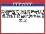 滨海新区高级经济师考试去哪里线下报名(滨海高经报名点)