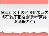 滨海新区中级经济师考试去哪里线下报名(滨海新区经济师报名点)