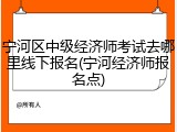 宁河区中级经济师考试去哪里线下报名(宁河经济师报名点)