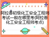 阿拉善初级化工安全工程师考试一般在哪里考(阿拉善化工安全工程师考点)