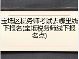 宝坻区税务师考试去哪里线下报名(宝坻税务师线下报名点)
