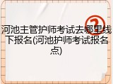 河池主管护师考试去哪里线下报名(河池护师考试报名点)