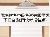 陇南软考中级考试去哪里线下报名(陇南软考报名点)