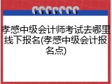 孝感中级会计师考试去哪里线下报名(孝感中级会计报名点)