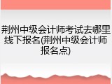 荆州中级会计师考试去哪里线下报名(荆州中级会计师报名点)