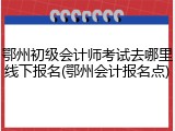 鄂州初级会计师考试去哪里线下报名(鄂州会计报名点)