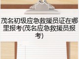 茂名初级应急救援员证在哪里报考(茂名应急救援员报考)