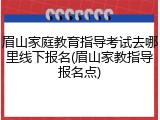 眉山家庭教育指导考试去哪里线下报名(眉山家教指导报名点)