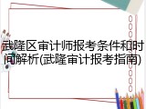 武隆区审计师报考条件和时间解析(武隆审计报考指南)