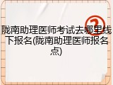 陇南助理医师考试去哪里线下报名(陇南助理医师报名点)
