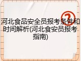 河北食品安全员报考条件和时间解析(河北食安员报考指南)