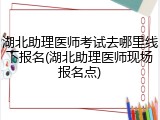 湖北助理医师考试去哪里线下报名(湖北助理医师现场报名点)