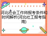 河北社会工作师报考条件和时间解析(河北社工报考指南)