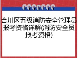合川区五级消防安全管理员报考资格详解(消防安全员报考资格)